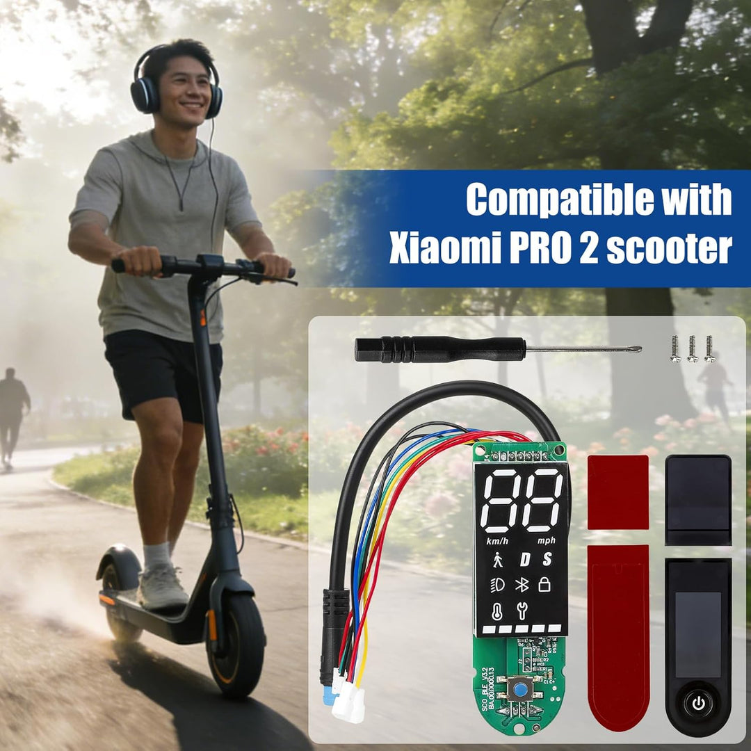 Elektroroller Bluetooth Dashboard für Xiaomi Pro 2, E-Scooter Armaturenbrett mit Abdeckung, Klare Da