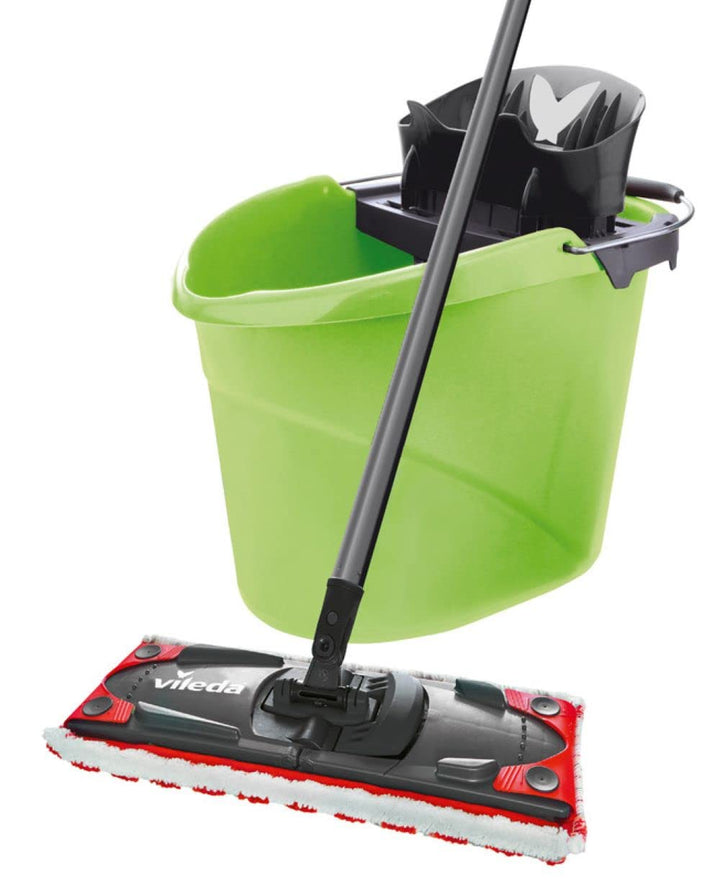 Vileda ULTRAMAX 2in1 Bodenwischer Komplett Set, Wischmopp mit Stiel, Mikrofaser-Bezug und Eimer mit