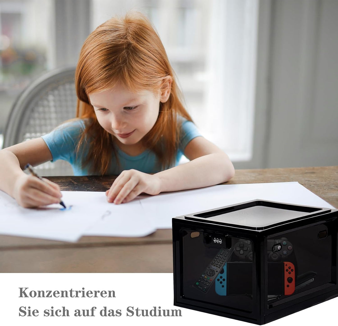 Theo&amp;Cleo Medikamenten Aufbewahrungbox, Abschliessbare Durchsichtige Box für Handys, Süssigkeiten, S