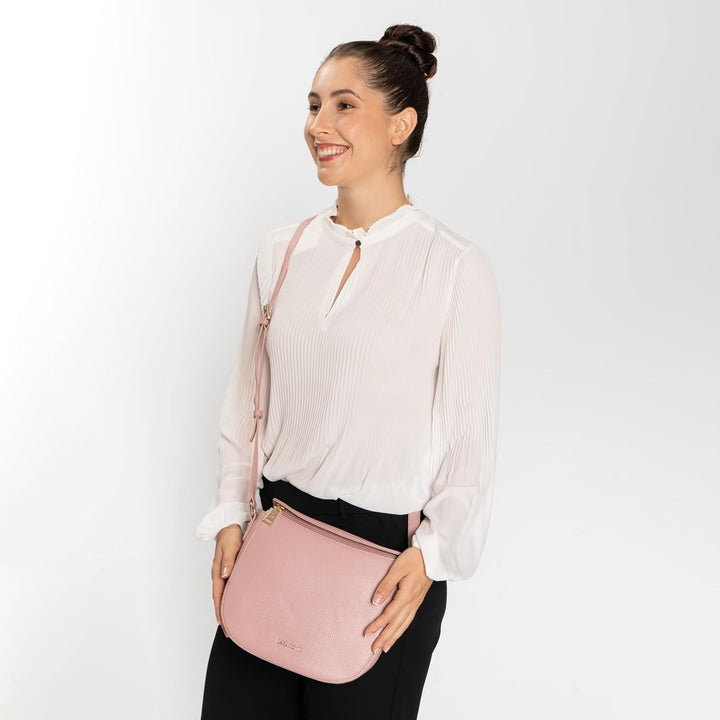 Lazarotti Bologna Leder Umhängetasche Damen | verstellbarer Schultergurt | mittelgrosse Crossbody Ba