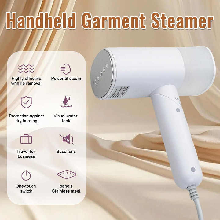 Handheld Dampfglätter Kabellos– Mini Steamer Dampfbürste für Kleidung mit leistungsstarkem Dampf, vi