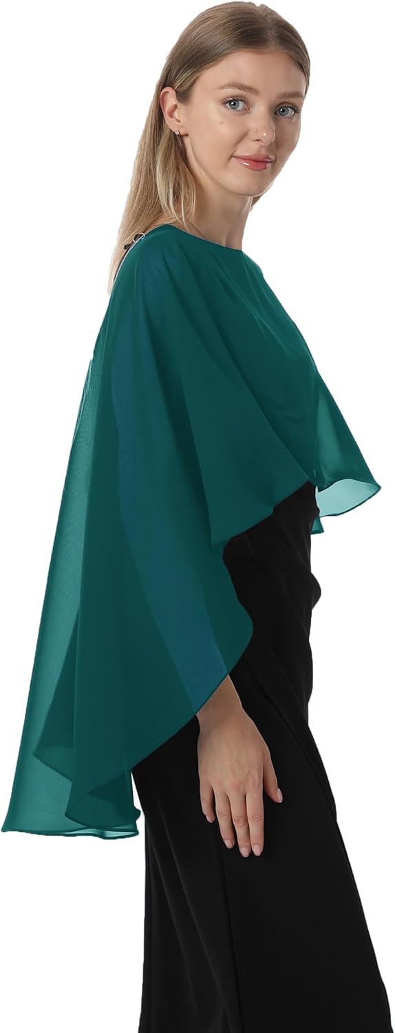 Damen Chiffon-umhang001 Pashmina-Schal Einheitsgrösse Blaugrün/Ein Hauch von Paradies (Trace of Para