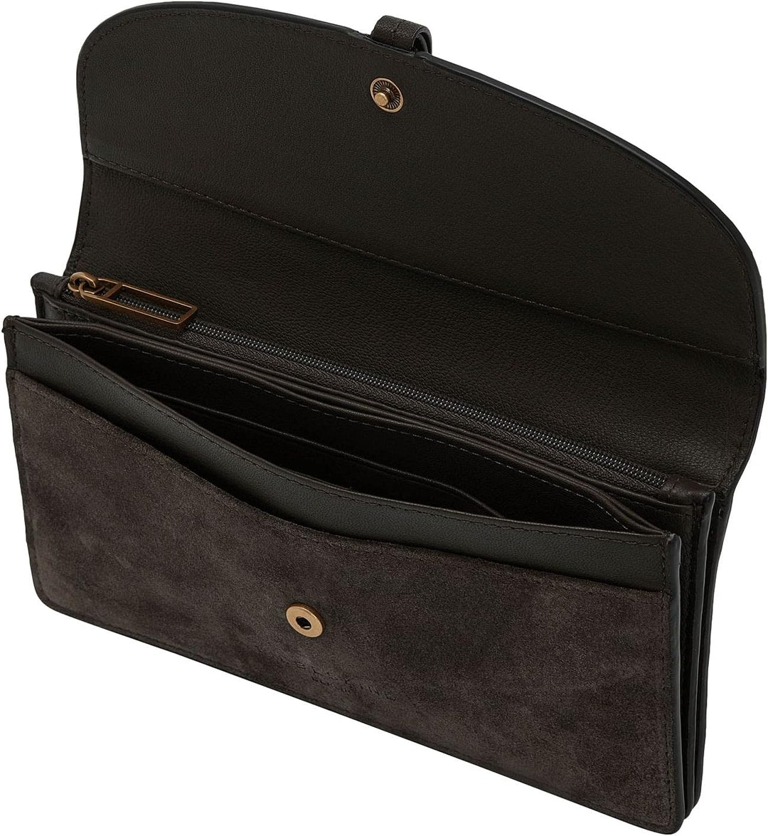 Liebeskind Damen Slam (OOS) Purse L L (HxBxT 9.4cm x 18.5cm x 2.5cm ) Dark Chocolate Suede, L (HxBxT