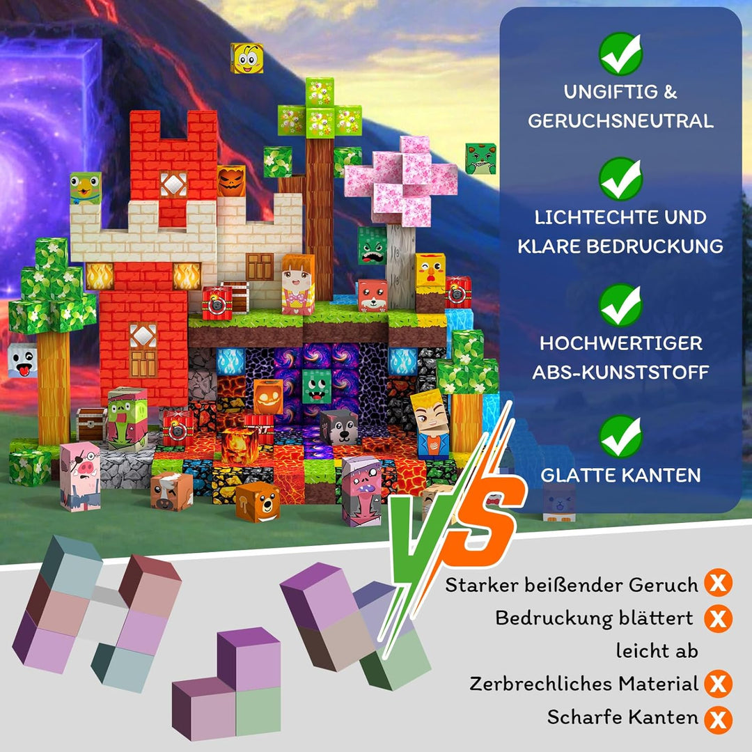 Magnetische Bausteine 330PCS 2CM Magnetbausteine für Kinder ab 3 Jahre Blocks, Montessori Spielzeug