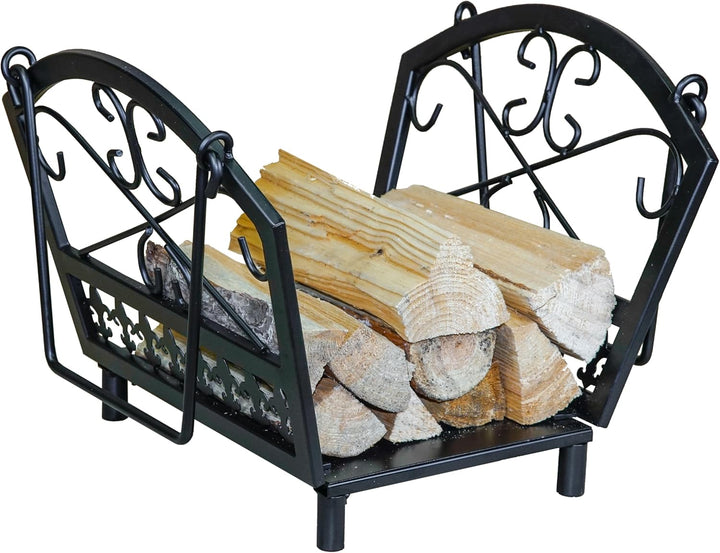 Loywe Holzkorb Kaminholz 40.6X33X38.1CM Holzwiege Kamin Feuerholzkorb Metall Brennholzkorb für Innen