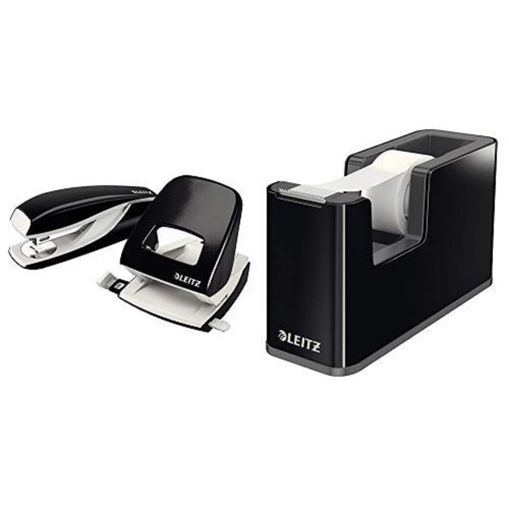 Bundle NeXXt Lo5008 + Hg5502 sw & Leitz, Klebeband-Tischabroller, Fester Stand, Inkl. Beschriftbarem