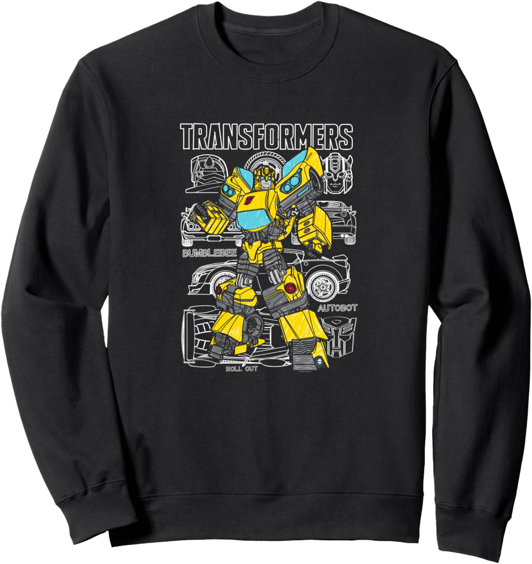 Transformers Bumblebee Doodled Background Sweatshirt