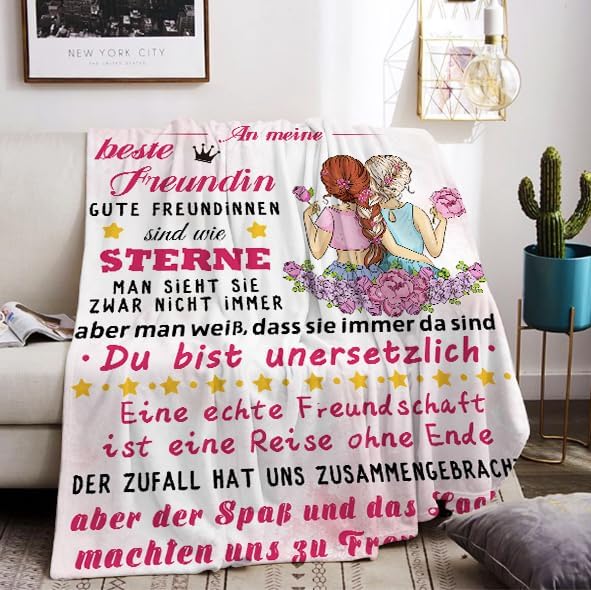 PQCXXA Geschenke für Freundin Kuscheldecke, Flanell Decke Geschenk Ideen Frauen Freundin Geburtstag