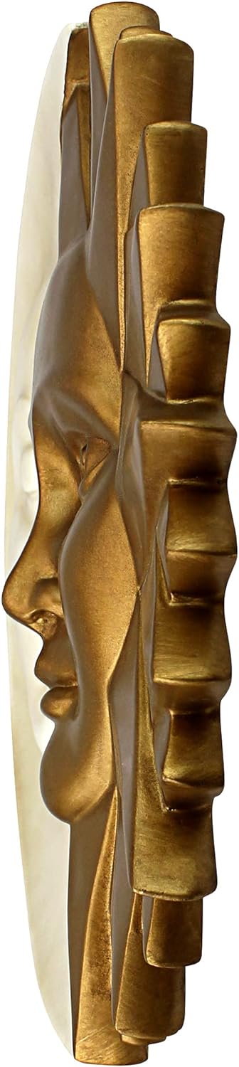 Design Toscano Wandskulptur, Himmlische Harmonie - Blattmaske, Masse: 5 x 39,5 x 39,5 cm Garten, Gar
