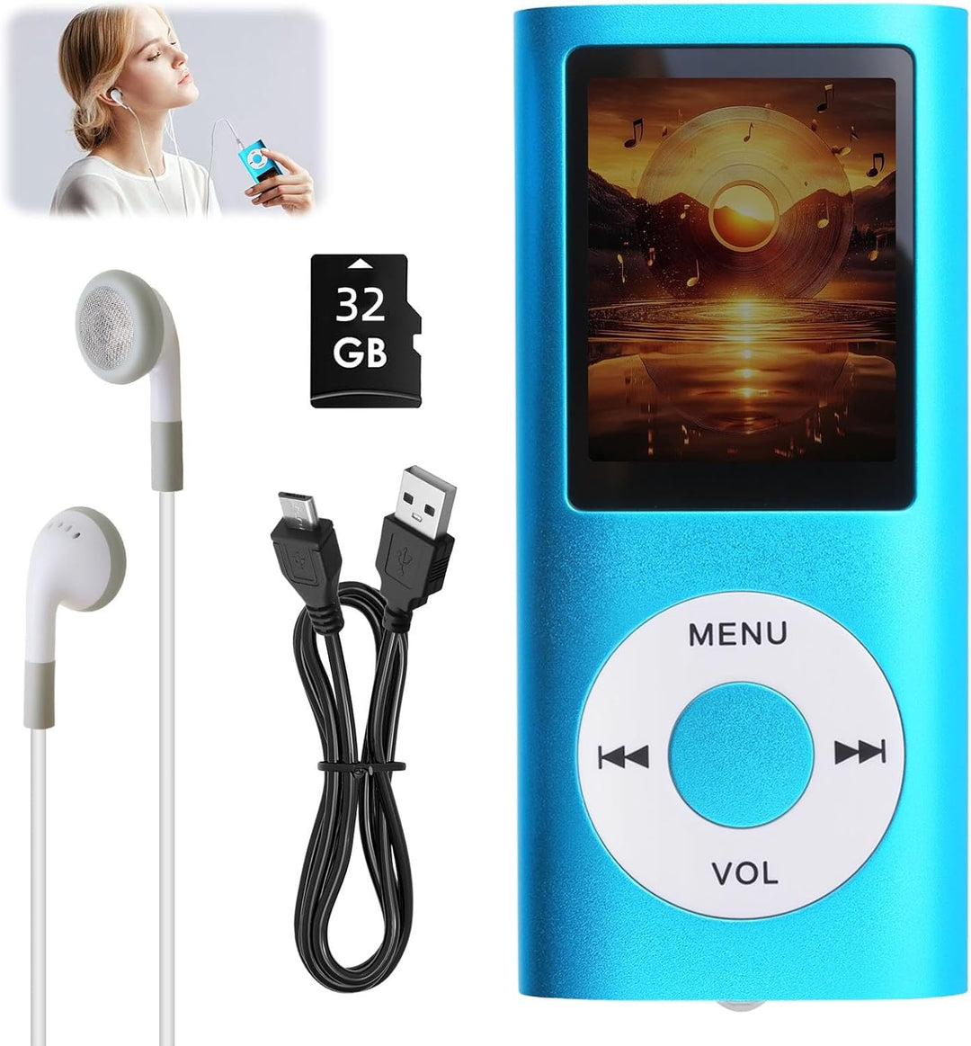 MP3 MP4 Player HiFi Tragbar mit 1,8 Zoll LCD Bildschirm, Verlustfreier Musikplayer mit Speichererwei