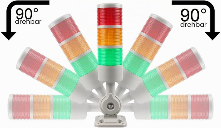 LUBAN Industrielle Warnleuchte, CNC-Maschinenwarnleuchte mit Summer &amp; drehbarem Sockel, 5-stufige Si