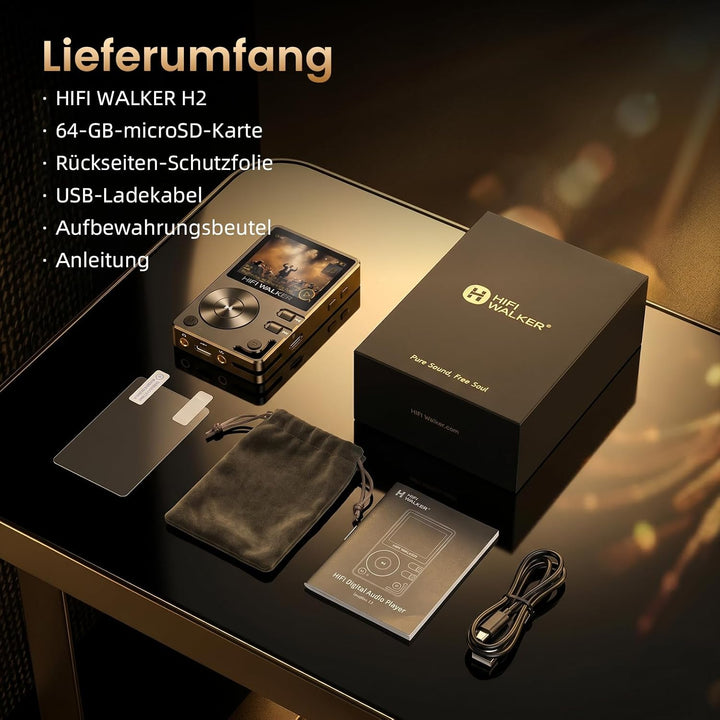 HiFi Walker H2 HiFi MP3 Player mit Bluetooth Verlustfreier DSD DAC Flac High Resolution Music Player