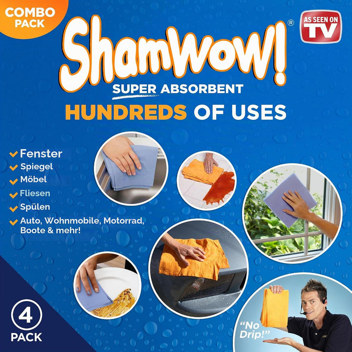ShamWow Das Original - Super Absorbent Multi-Purpose Cleaning Shammy (Chamois) Tuch-Tuch, maschinenw
