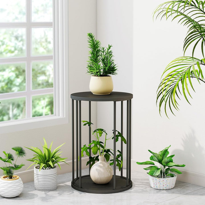 HDANI Rund Pflanzenständer Metall 45cm,Solider und Robuster Blumenständer für Wohnzimmer, Garten,Bal