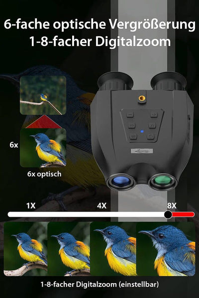Zavarius Nachtsichtgerät: Nachtsichtbrille/-gerät mit Kopfhalterung, 2,5K-UHD-Cam, 6X Opt. Zoom (Nac
