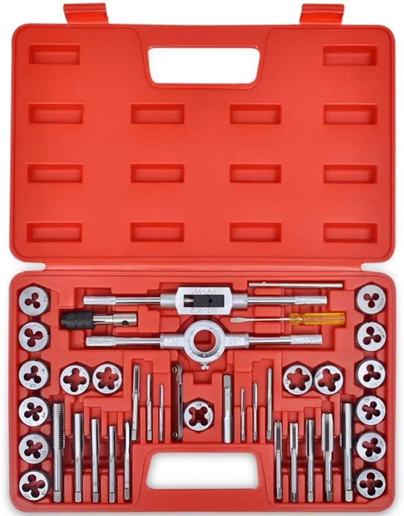 vidaXL Gewindeschneider Satz 40-tlg. Gewindebohrer Wolfram Schneideisen Set, 40