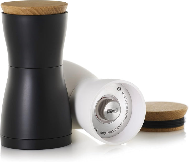 AdHoc MP127 Set Pfeffer- und Salzmühle Twin, CeraCut® Keramik Mahlwerk, black&white, Black&white