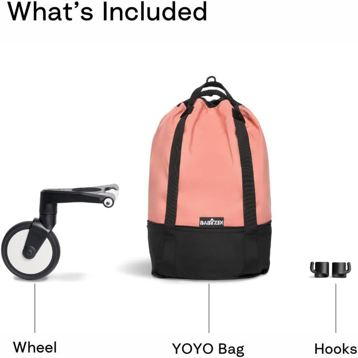 Babyzen YOYO Bag, Ginger - Robuster zusätzlicher Stauraum am YOYO2 Kinderwagen - Inklusive Rad und H