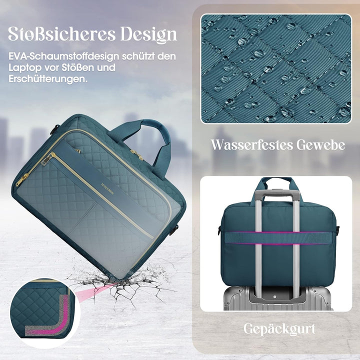 IGOLUMON Laptoptasche Damen 17 Zoll/15,6 Zoll Aktentasche Wasserdichte Laptop Notebook Tasche Arbeit