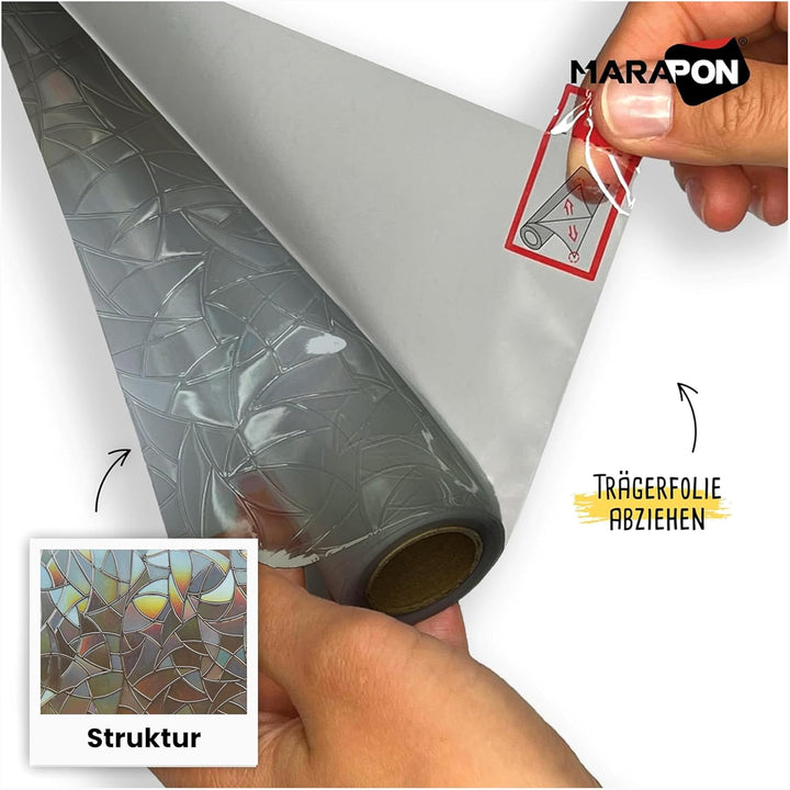 MARAPON® Fensterfolie Regenbogeneffekt dunkel [0.90x2 m] inkl. eBook mit Profitipps - statische Haft