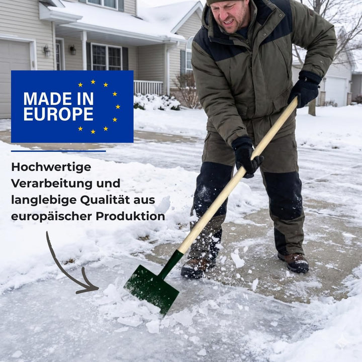 Eisscharre mit Stiel Eisstosser Betonstösser, Breite: 160mm Stahlblatt, Eiskratzer 110cm Bodenschabe