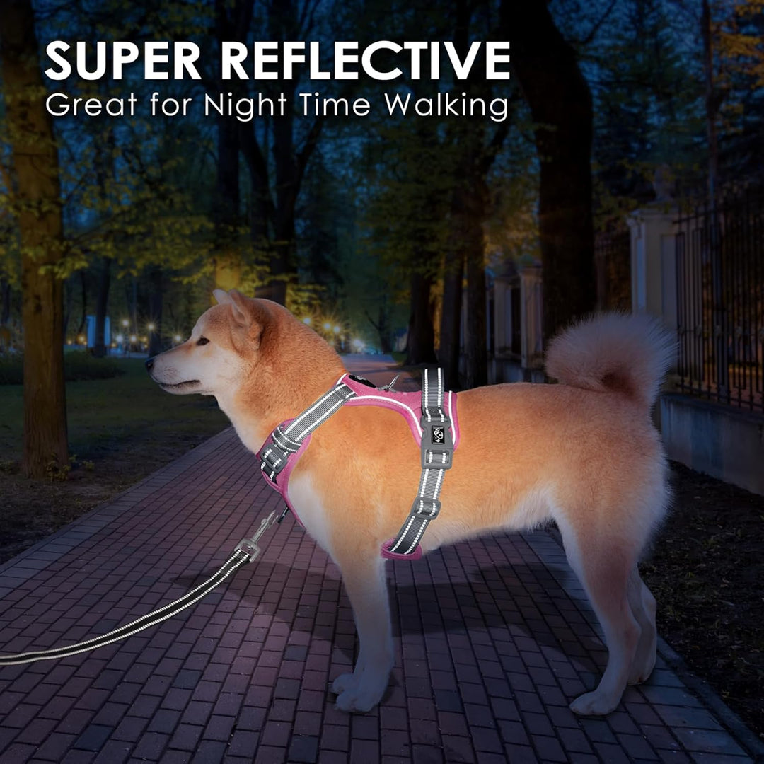 PHOEPET No Pull Hundegeschirr, reflektierende Hundeweste, mit weichem Trainingsgriff für kleine, mit