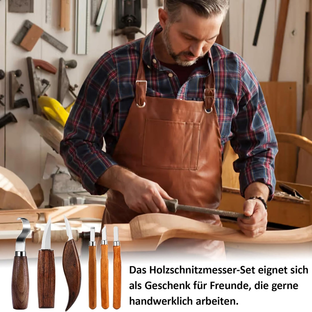Schnitzwerkzeug Holz Schnitzset für Anfänger, Holz Schnitzwerkzeug Set, 10 Stück Holzschnitzwerkzeug