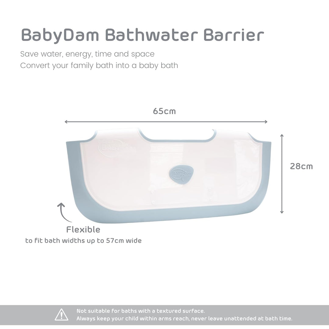 BABYDAM Weiss/Blau Wannenminderer für Baby, Weiß/Blau
