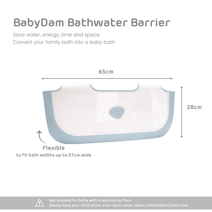 BABYDAM Weiss/Blau Wannenminderer für Baby, Weiß/Blau