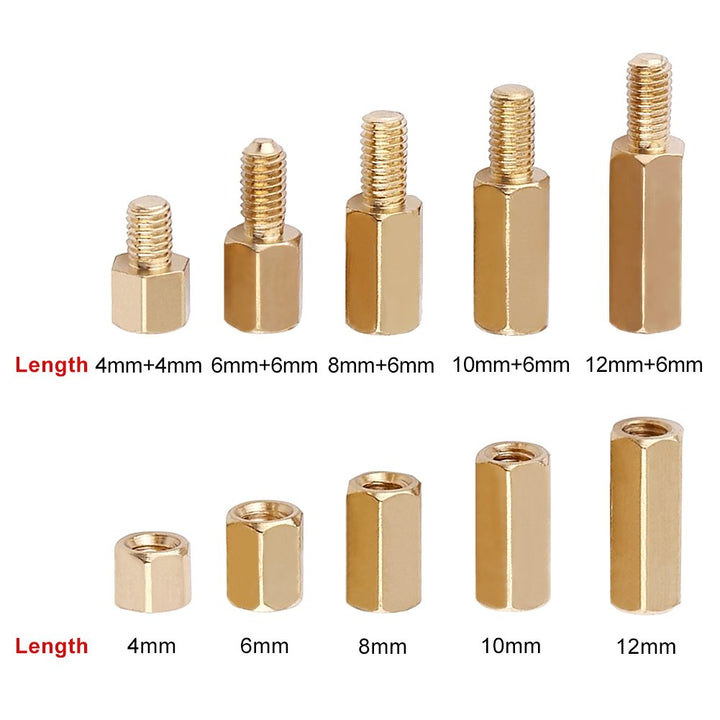300pcs M3 Abstandshalter Distanzhülse Schrauben Messing StandOff Männliche Weibliche Hexe Spacers Fü