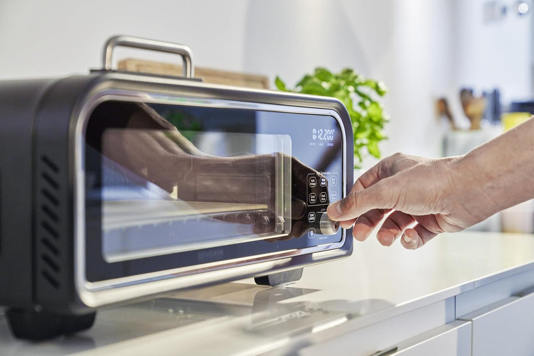 SEVERIN SERICO Digitaler Pizzaofen, elektronischer Pizzabackofen mit Digital-Display & Safe-Touch Ge