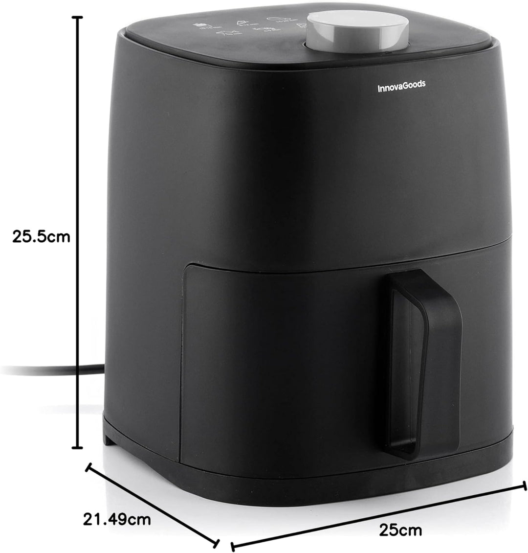 InnovaGoods - Luftfritteuse ohne Öl Fryinn Lite 2000, Schnelle 360º Heissluftzirkulation, Energieeff