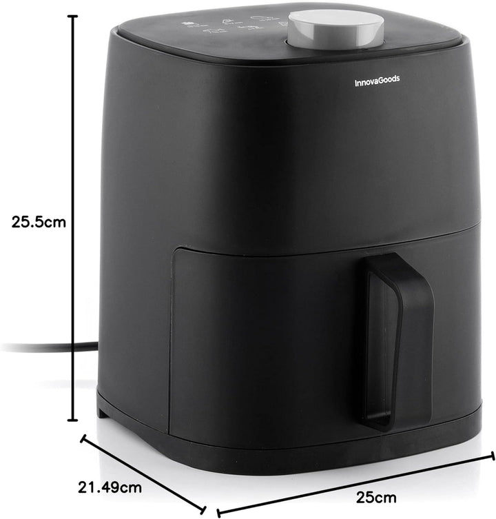 InnovaGoods - Luftfritteuse ohne Öl Fryinn Lite 2000, Schnelle 360º Heissluftzirkulation, Energieeff