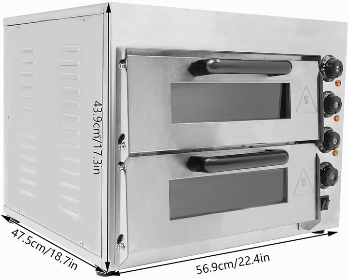 3000W Gastro Pizzaofen, Pizza Backofen, Pizzabackofen, Pizza Ofen Schamottstein, Grosser Raum, Präzi