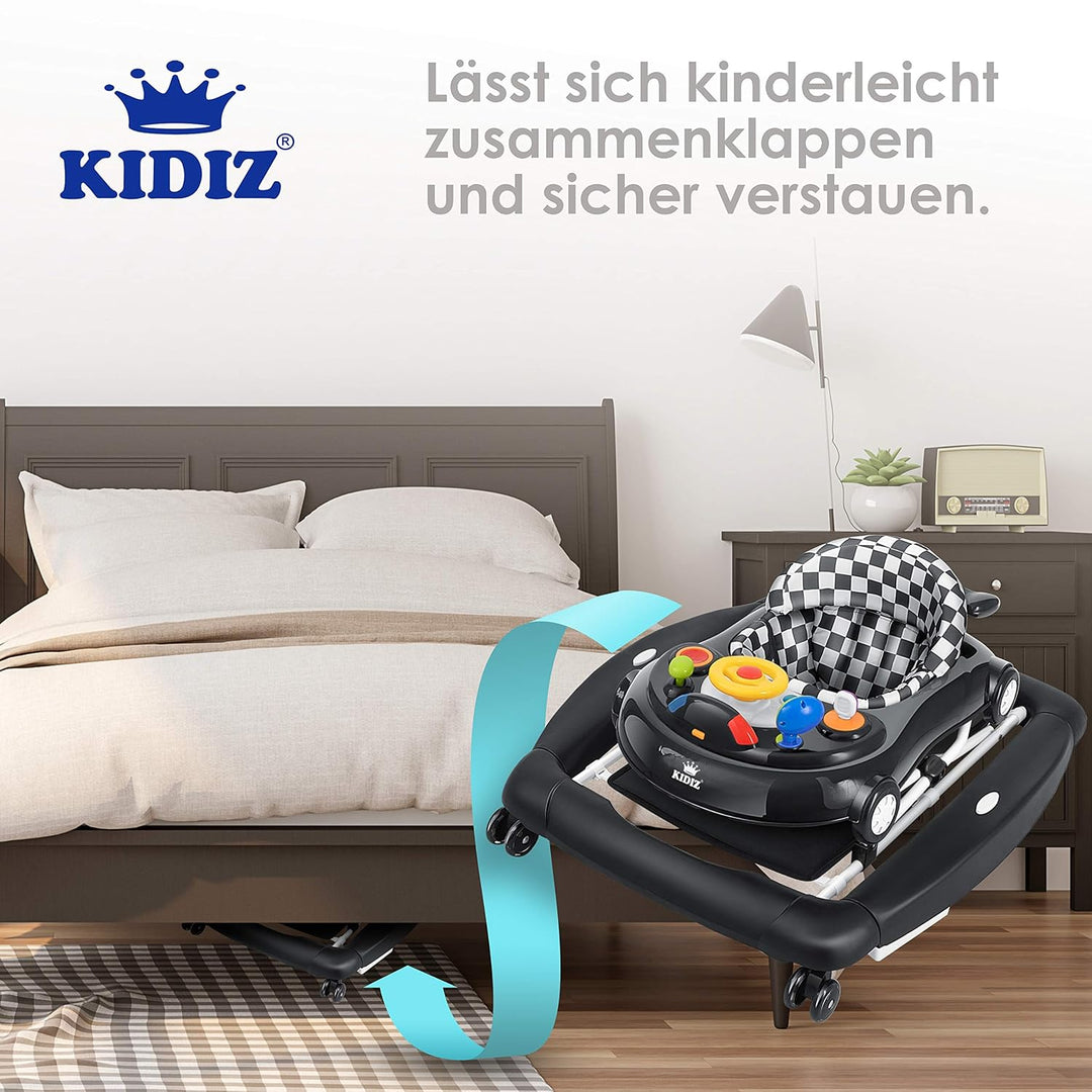 KIDIZ® 4in1 Lauflernhilfe Babywalker Spiel- und Lauflernwagen Gehfrei - Schaukelfunktion Babywippe m