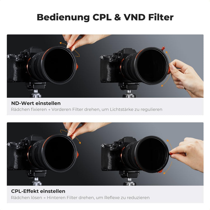K&F CONCEPT Magnetic Filter Set 49mm Magnetisches Schnellwechsel System Quick Swap System Polfilter(