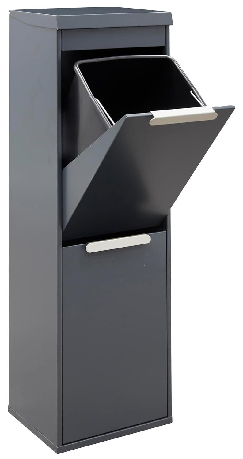 ARREGUI Ecoclas Plus CR224-E Mülltrennsystem aus Stahl mit Aufbewahrungsbox mit Deckel | 2x17L (34L)
