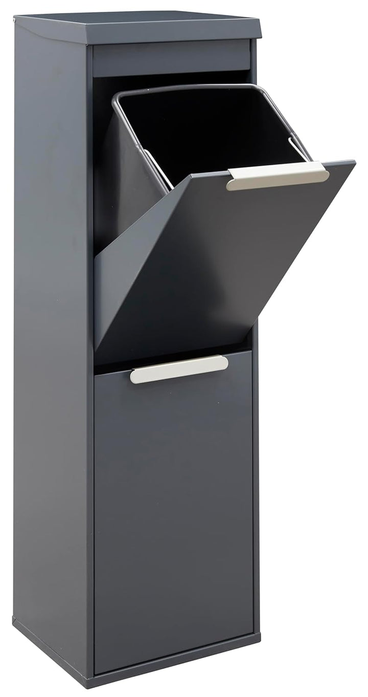 ARREGUI Ecoclas Plus CR224-E Mülltrennsystem aus Stahl mit Aufbewahrungsbox mit Deckel | 2x17L (34L)