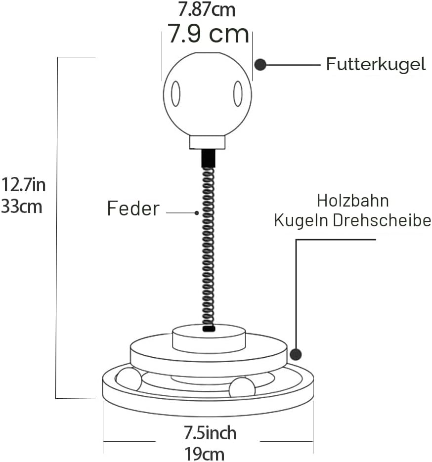 Marchul KatzenSpielzeug mit Futterball Snackball, Katzen Spielzeug Roller Tracks mit Drehteller, Int