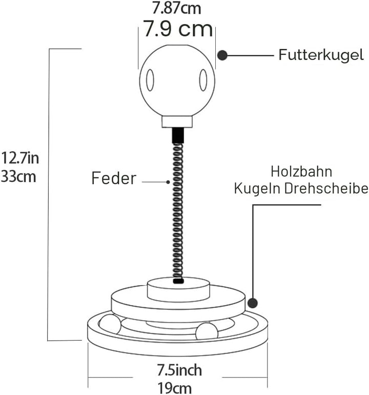 Marchul KatzenSpielzeug mit Futterball Snackball, Katzen Spielzeug Roller Tracks mit Drehteller, Int