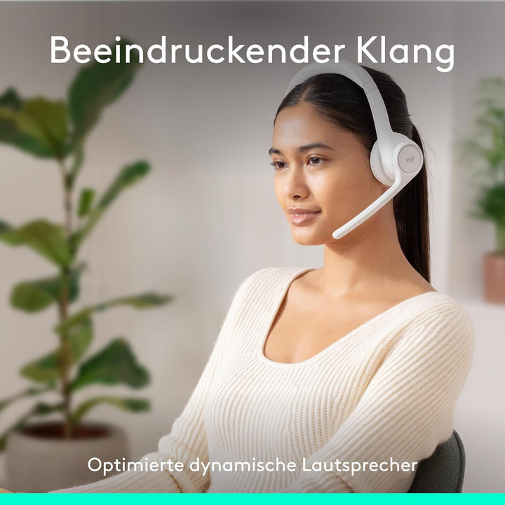 Logitech Zone 300 Wireless Bluetooth Headset mit Mikrofon inkl. Geräuschunterdrückung, kompatibel mi