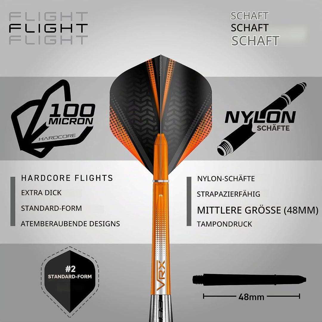 RED DRAGON Amberjack Series Steel Profi Dartpfeile Steeldarts Set mit Flights und Schäfte 30.0 Gramm