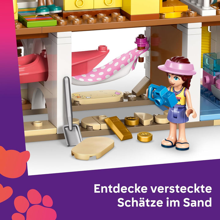 LEGO Friends Strandhaus mit Robben - Miniatur Spielset mit 3 Mini Puppen, 2 Meeres Tierfiguren und Z