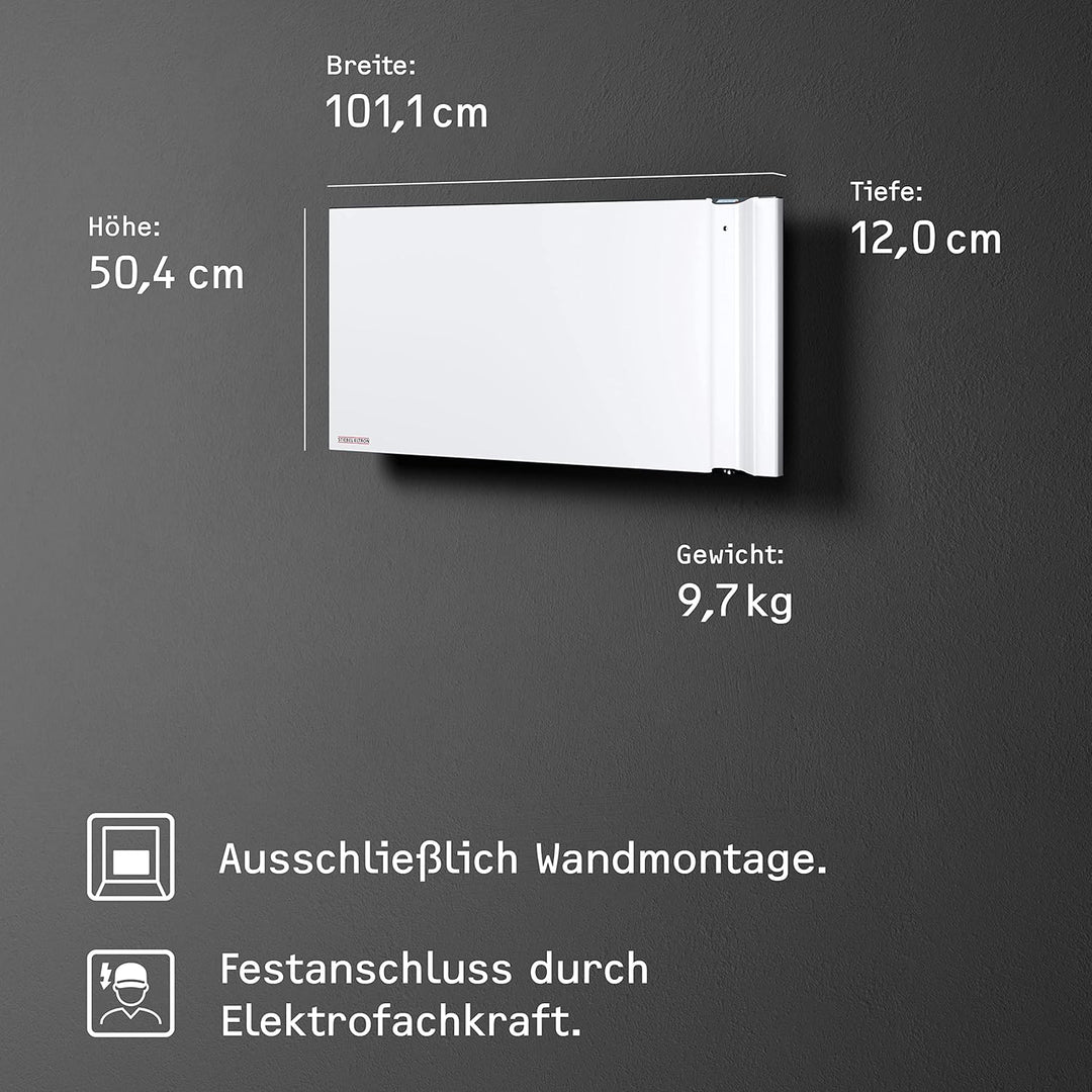 STIEBEL ELTRON Duo Wandkonvektor CND 150, 1,5 kW für ca. 20 m², LC-Display, Wochentimer, Elektroheiz