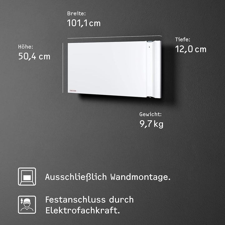 STIEBEL ELTRON Duo Wandkonvektor CND 150, 1,5 kW für ca. 20 m², LC-Display, Wochentimer, Elektroheiz