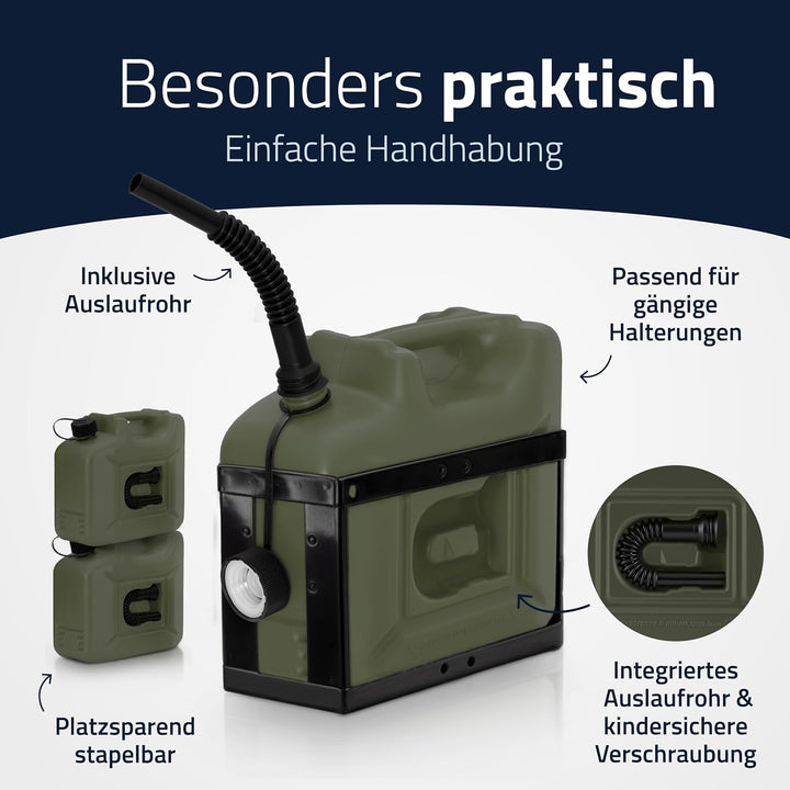 hünersdorff 801000 Kraftstoff-Kanister PROFI 10l für Benzin, Diesel und andere Gefahrgüter, UN-Zulas