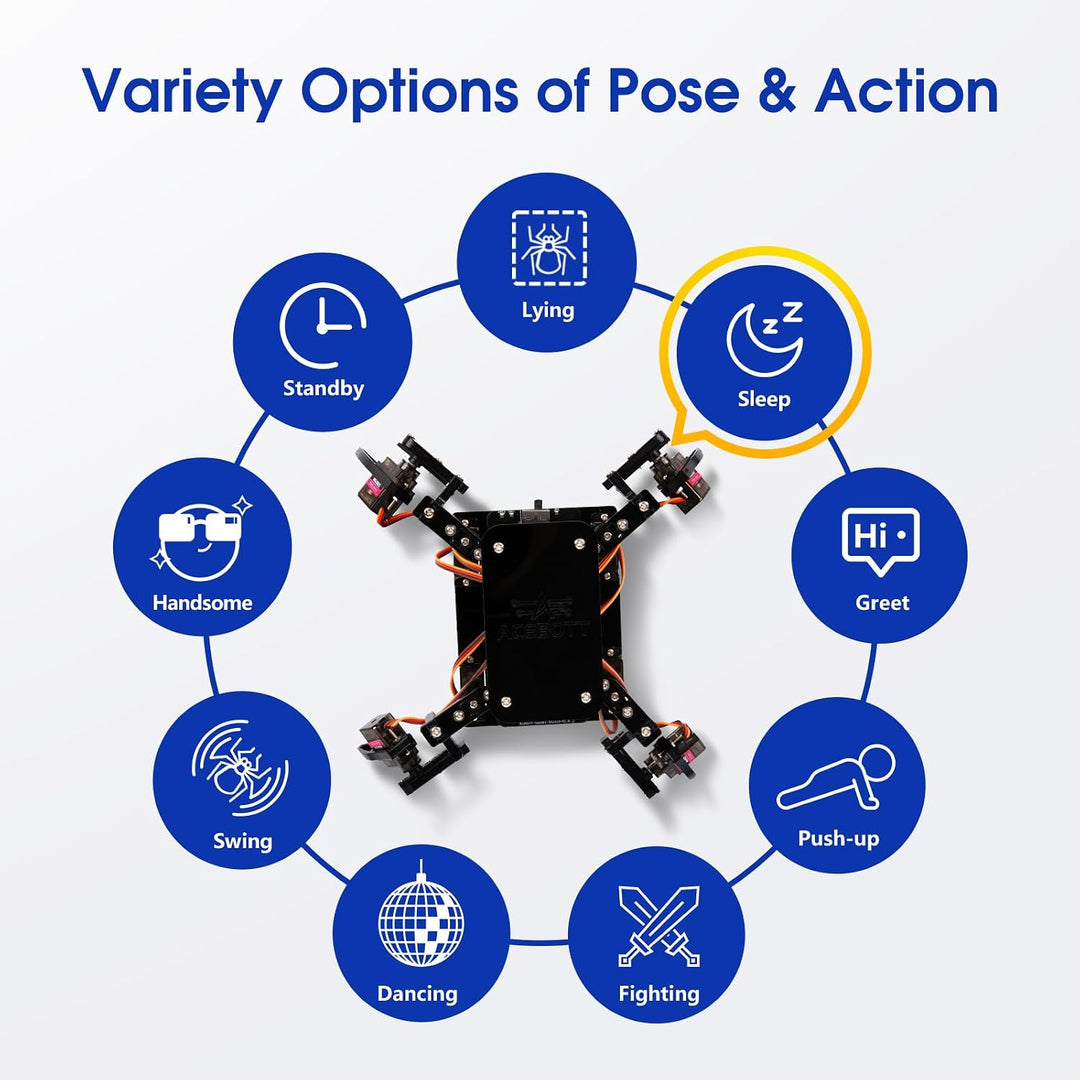 STEM Toys Programmable Bionic Spider Robot Kit, Science Kit for Kids Age 8-12, Teens DIY Robotics Bu