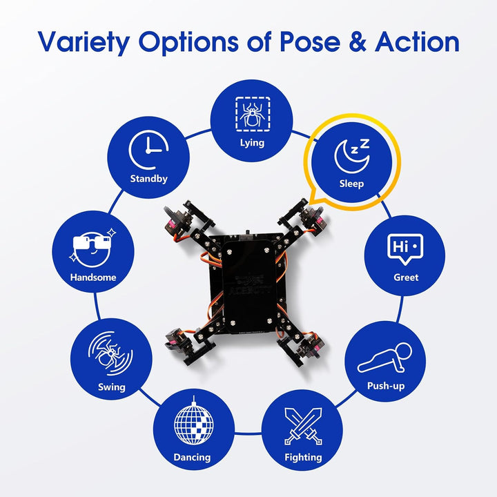 STEM Toys Programmable Bionic Spider Robot Kit, Science Kit for Kids Age 8-12, Teens DIY Robotics Bu