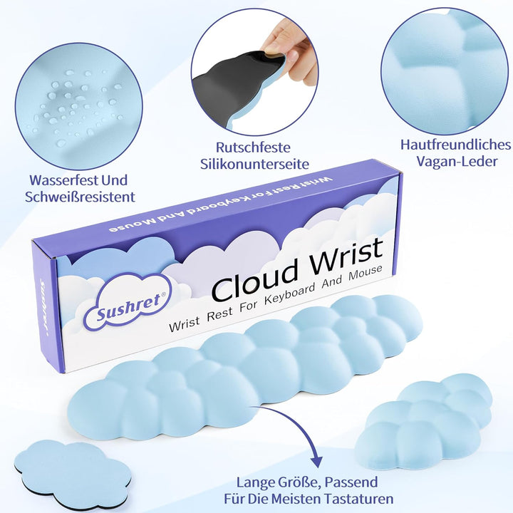 Sushret Wolke Handballenauflage Tastatur, Ergonomisches Wolke Handauflage Tastatur Mit Pu Leder Memo