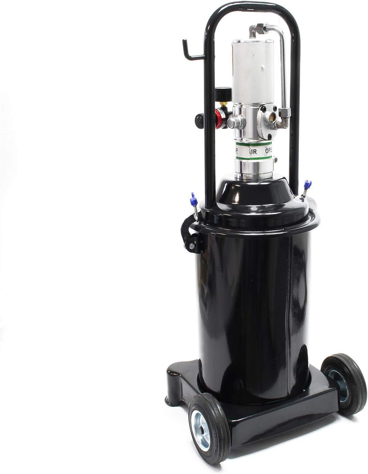 Wiltec Profi Fettpresse fahrbar mit Druckluft betrieben und 12 Liter Tank pneumatische Abschmierpres